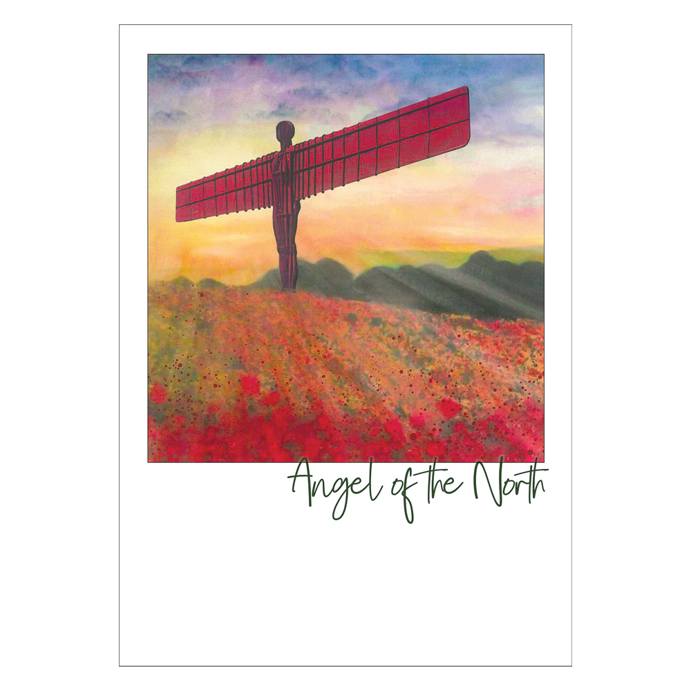 Angel of the North Poppies Postcard